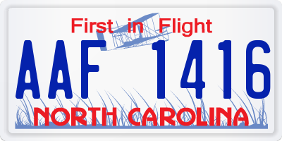 NC license plate AAF1416