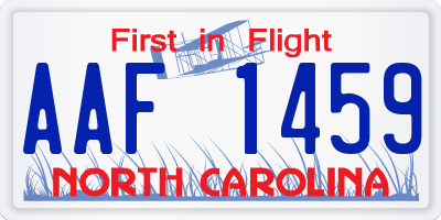 NC license plate AAF1459