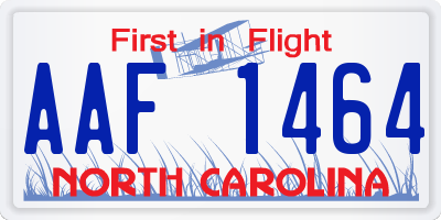 NC license plate AAF1464