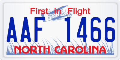 NC license plate AAF1466