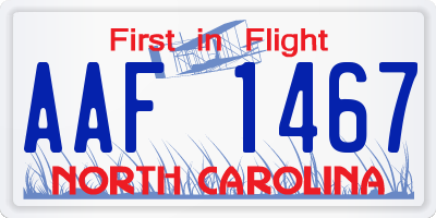 NC license plate AAF1467