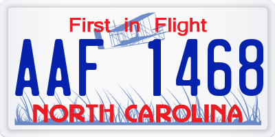 NC license plate AAF1468