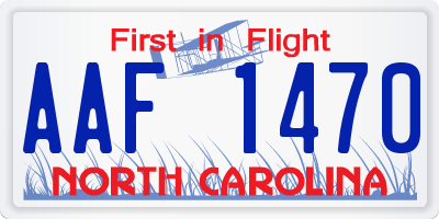 NC license plate AAF1470