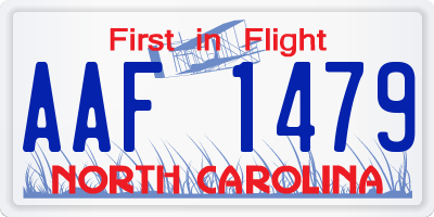 NC license plate AAF1479
