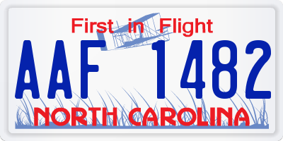 NC license plate AAF1482