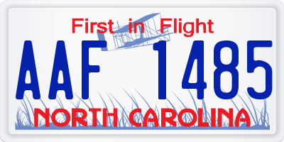 NC license plate AAF1485