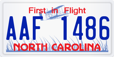 NC license plate AAF1486