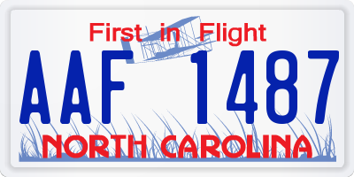 NC license plate AAF1487