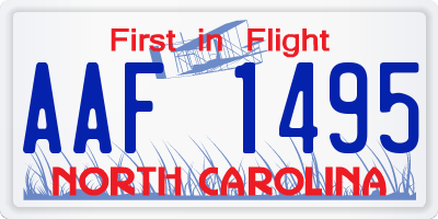 NC license plate AAF1495