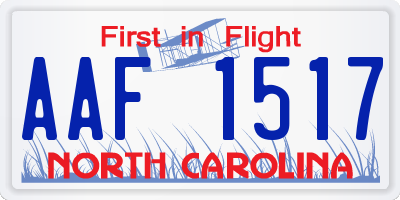 NC license plate AAF1517