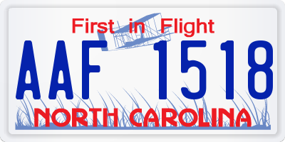 NC license plate AAF1518