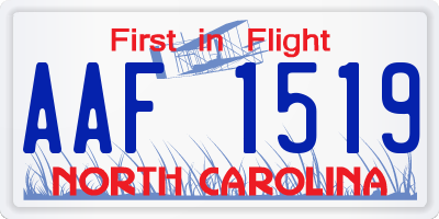 NC license plate AAF1519