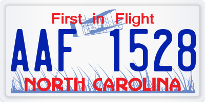 NC license plate AAF1528