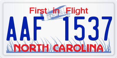 NC license plate AAF1537