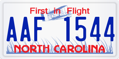 NC license plate AAF1544