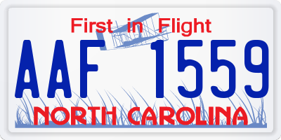 NC license plate AAF1559