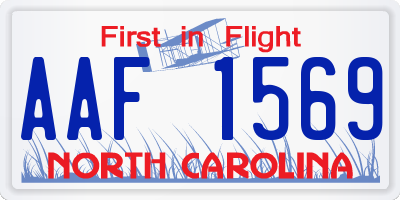 NC license plate AAF1569