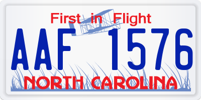 NC license plate AAF1576