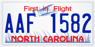 NC license plate AAF1582