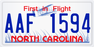 NC license plate AAF1594