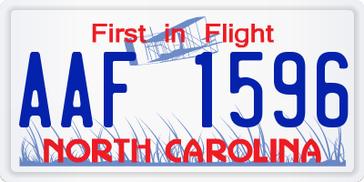 NC license plate AAF1596