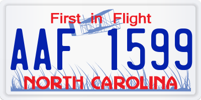 NC license plate AAF1599