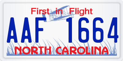 NC license plate AAF1664