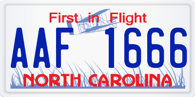 NC license plate AAF1666