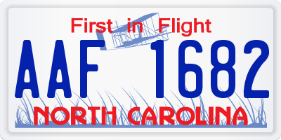 NC license plate AAF1682