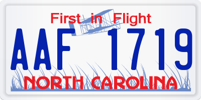 NC license plate AAF1719