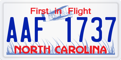 NC license plate AAF1737