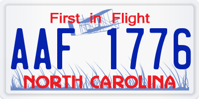 NC license plate AAF1776