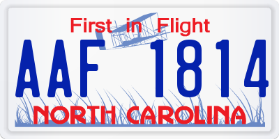 NC license plate AAF1814