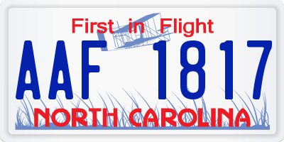 NC license plate AAF1817