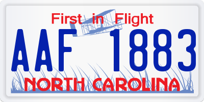 NC license plate AAF1883