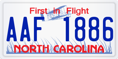 NC license plate AAF1886