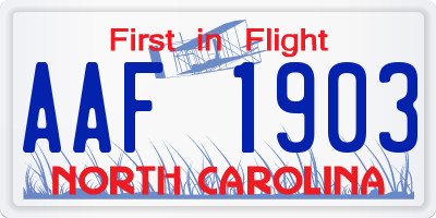NC license plate AAF1903