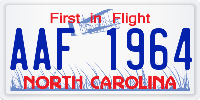 NC license plate AAF1964