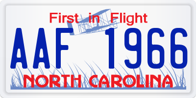 NC license plate AAF1966