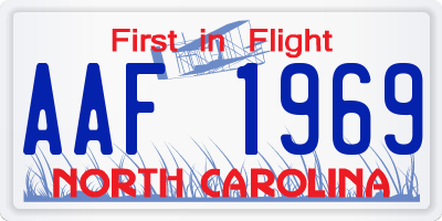NC license plate AAF1969