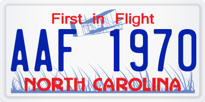 NC license plate AAF1970