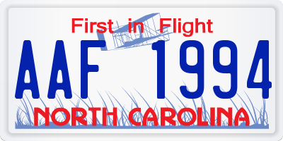 NC license plate AAF1994
