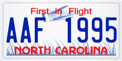NC license plate AAF1995
