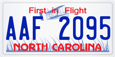 NC license plate AAF2095
