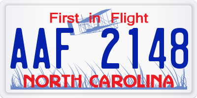 NC license plate AAF2148