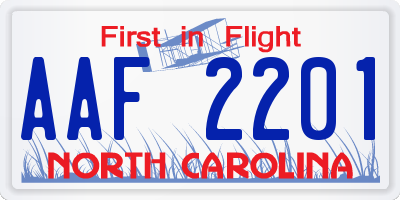 NC license plate AAF2201