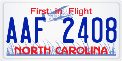 NC license plate AAF2408