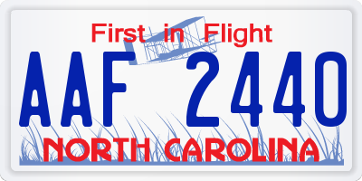 NC license plate AAF2440