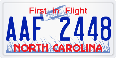 NC license plate AAF2448