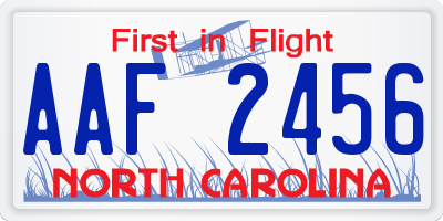 NC license plate AAF2456